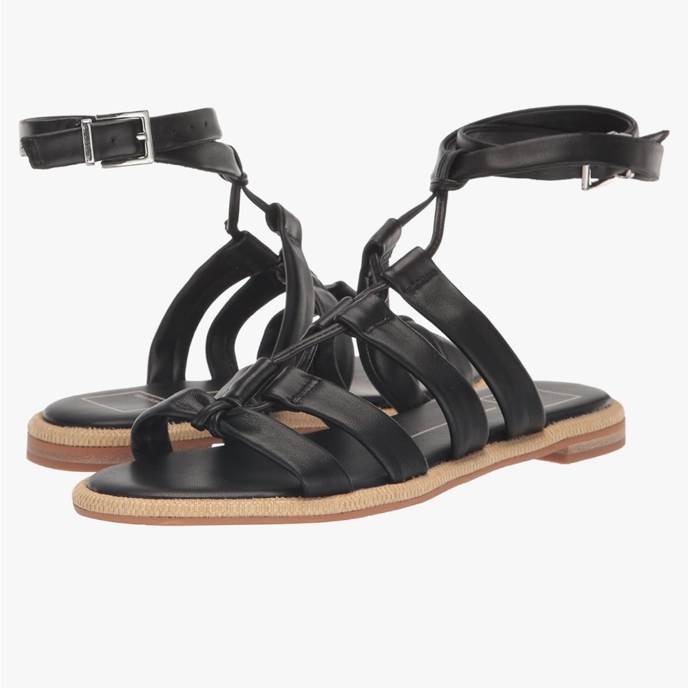 Dolce Vita Women's Adison Strappy Gladiator Flats Sandals in Black